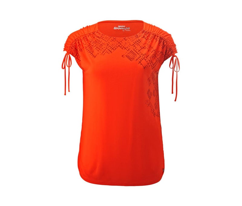 Tchibo Women Round Neck Printed Short Sleeve Blouse, Orange - Image 4